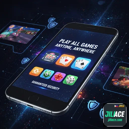 User enjoying mobile gaming on the go with the lightweight app - jiliace